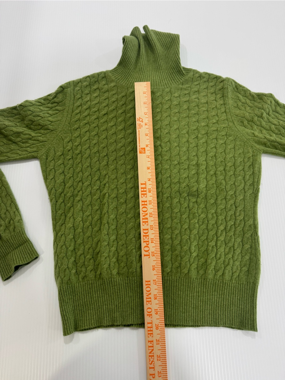 Vintage Geneva Green Cashmere Turtleneck Sweater Large - Picture 6 of 6